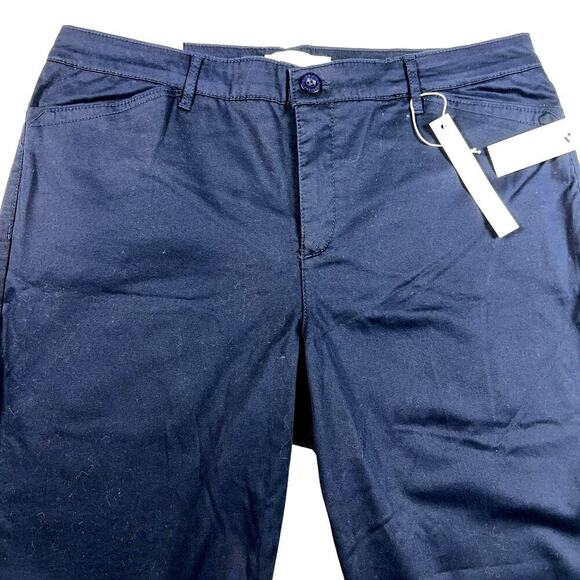 Gloria Vanderbilt Anita Straight Leg Khaki Pants Midnight Affair (Navy) Size 12 - Picture 2 of 10